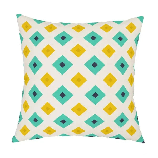 Geometric Pattern Peach Skin Plush Pillowcase for Sofa Chair Bed Pillow Cover