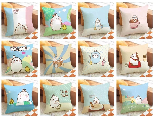 Molang Pillowcases for Cushion Cover Sofa Cushions Fall Car Decoration Anime