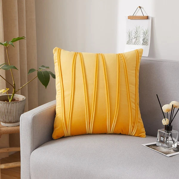 Plain Velvet Cushion Covers Stripe Pillow Case for Sofa Couch Bedroom 16 Colours
