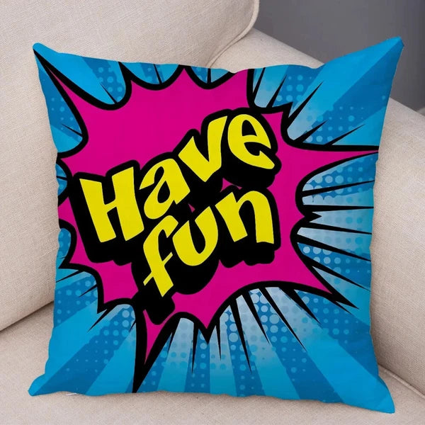 Pop Art Cushion Cover Polyester Cotton Pillowcase Sofa Chair Bed Pillow Cover