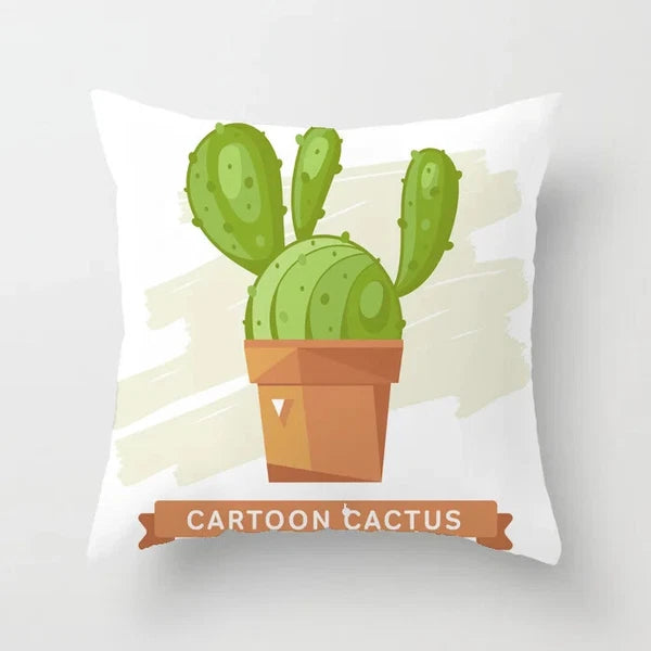 Cactus Succulent Plants Pillowcase Decor Sofa Cushion Case Bed Pillow Cover