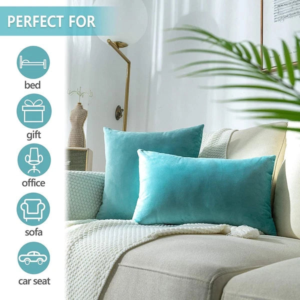 UK 16" 18" 20" 22" 24" Velvet Cushion Cover Pillow Case Home Sofa Bed Decor