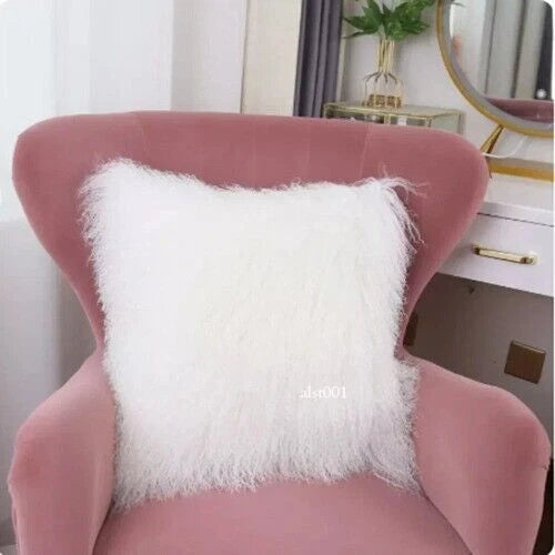 Mongolian Lamb Fur Cushion Cover, Sofa Pillow Cover Home Decoration No Stuffing