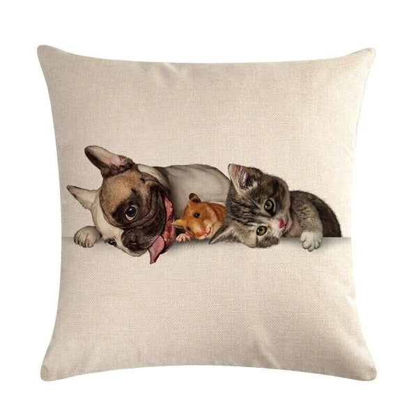 Dog Pattern Throw Pillow Cushion Cover  Home Sofa Bed Decorative