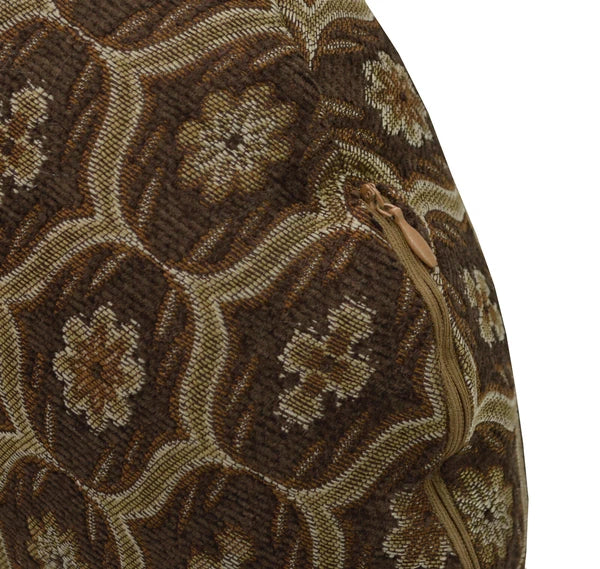 We61 -Dk Brown Gold Eye Flora Damask Bolster Case/Pillow/Sofa Seat Cushion Cover