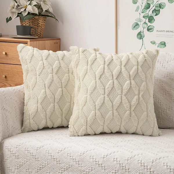 Pillow Cover Plush Solid Nordic Cushion Cover Living Room Sofa Home Decorations