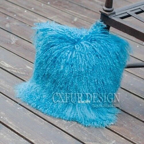 Mongolian Lamb Fur Cushion Cover, Sofa Pillow Cover Home Decoration No Stuffing