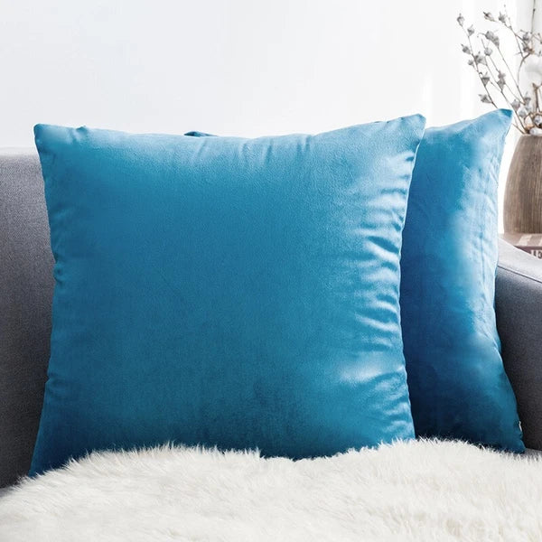 UK 16" 18" 20" 22" 24" Velvet Cushion Cover Pillow Case Home Sofa Bed Decor