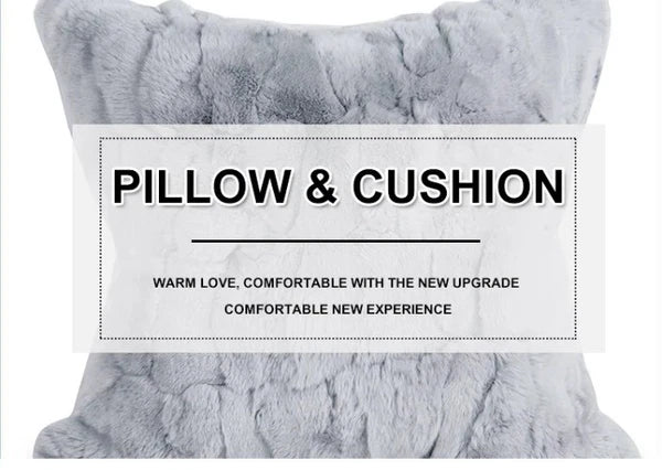Rabbit Fur Patchwork Sofa Cushion Covers  Pillow Cover No Stuffing