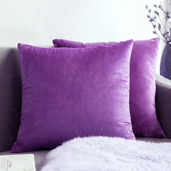UK 16" 18" 20" 22" 24" Velvet Cushion Cover Pillow Case Home Sofa Bed Decor