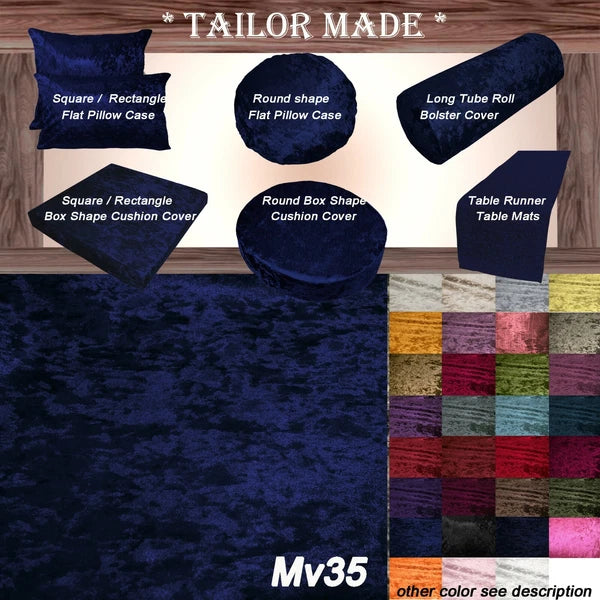 Mv35 R-Blue Crush Velvet Sofa Seat Patio Bench Box Cushion Bolster Cover/Runner