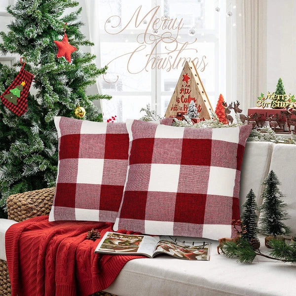 Set of 2 Throw Pillow Covers, Decorative Pillows Covers for Sofa Couch Christmas