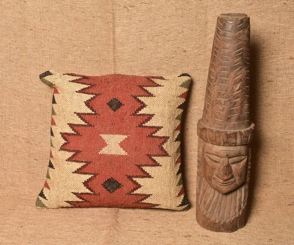 Multi Color Jute Wool Kilim Cushion Cover 3 Pcs Lot Sofa Pillow Cover 45 Cm