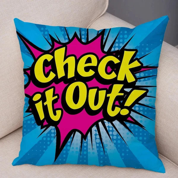Pop Art Cushion Cover Polyester Cotton Pillowcase Sofa Chair Bed Pillow Cover