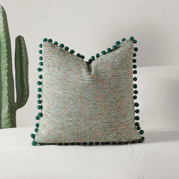 Pom-Poms Tassels Cushion Cover Pillow Case Sofa Bed Home Decor 35*50cm 45*45cm