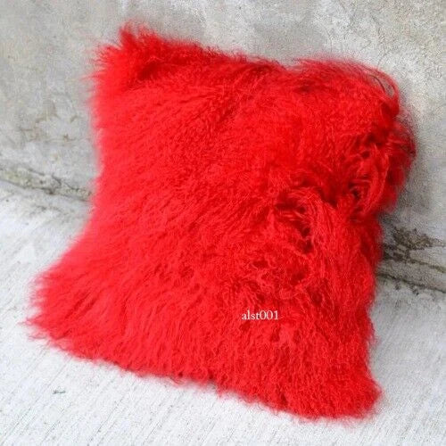 Mongolian Lamb Fur Cushion Cover, Sofa Pillow Cover Home Decoration No Stuffing