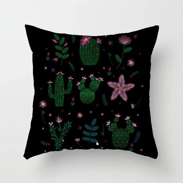 Cactus Succulent Plants Pillowcase Decor Sofa Cushion Case Bed Pillow Cover