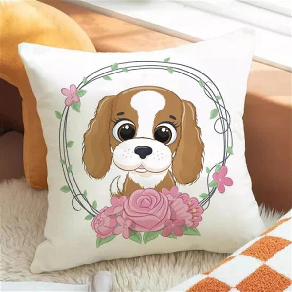 Cartoon Dog Pillowcases for Cushion Cover Car Decoration Sofa Cushion Fall Decor
