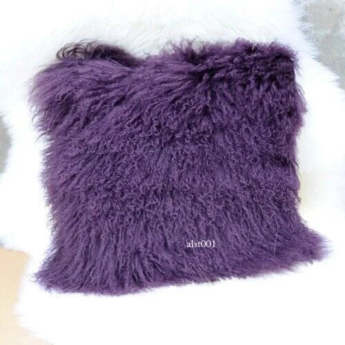 Mongolian Lamb Fur Cushion Cover, Sofa Pillow Cover Home Decoration No Stuffing