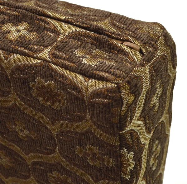 We61 -Dk Brown Gold Eye Flora Damask Bolster Case/Pillow/Sofa Seat Cushion Cover