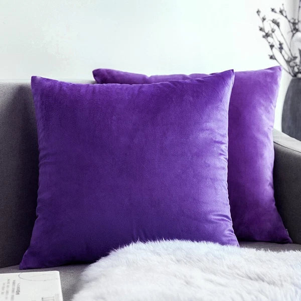 UK 16" 18" 20" 22" 24" Velvet Cushion Cover Pillow Case Home Sofa Bed Decor