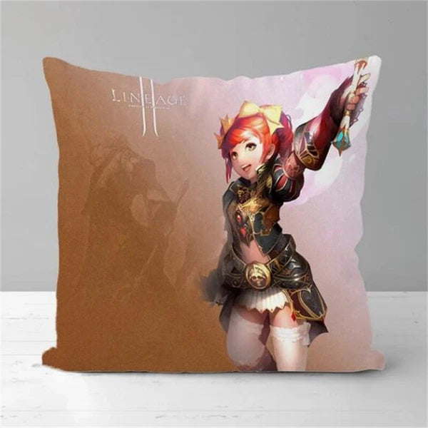 Short Plush Sofa Decor Print Pillow Covers Lineage2 Pillowcases Cushion Cover