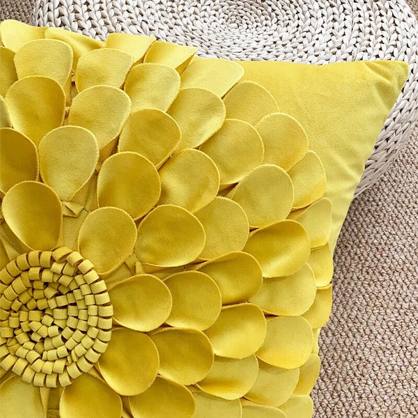 1X Velvet 3D Flower Pillowcase Cushion Pillow Cover Case Bedding Sofa Home Decor