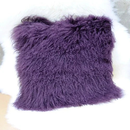 Mongolian Lamb Fur Cushion Cover, Sofa Pillow Cover Home Decoration No Stuffing