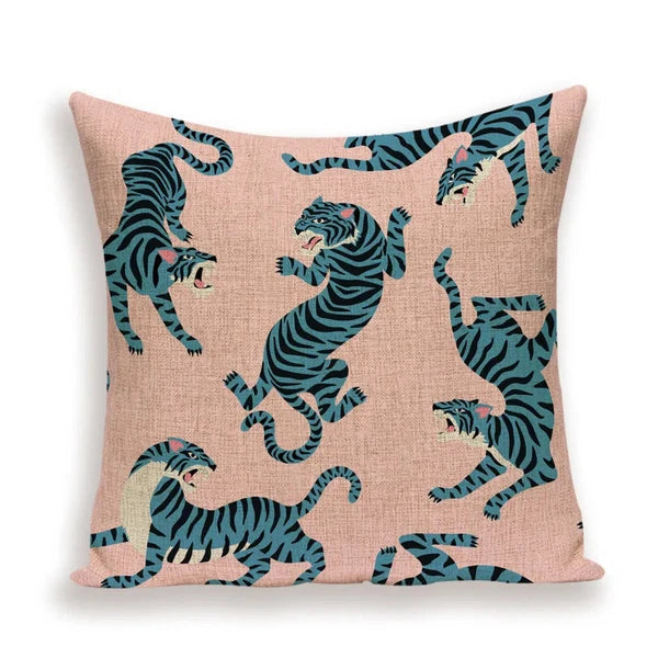 Animal Style Tiger Cushion Case Autumn Jungle Pillowcase Sofa Bed Cushions Cover