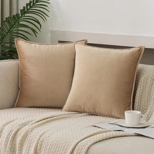Throw Pillow Covers Pack of 2 Soft Decorative Square Cushion Covers for Couch