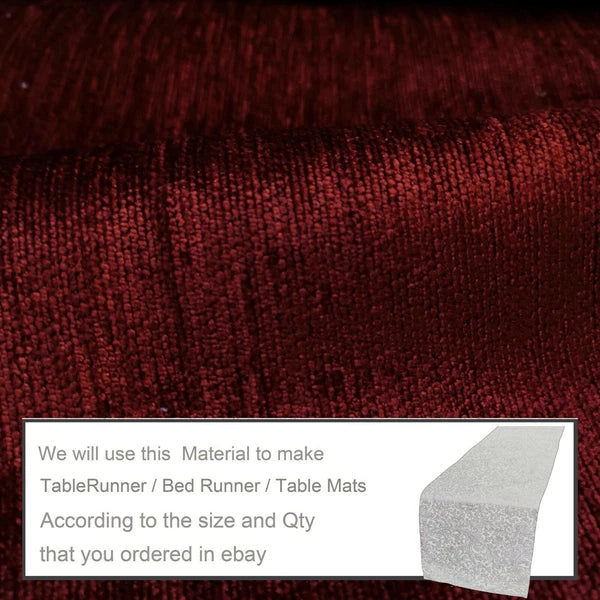 Wn08 Dark Red Chenille  Sofa Seat Patio Bench Box Cushion Bolster Cover/Runner