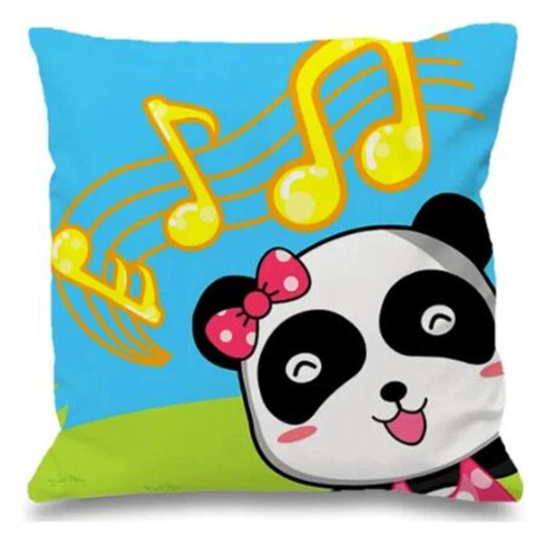 Cushion Cover Baby Bus for Sofa Home Decor Pillowcase Short Plush Bed