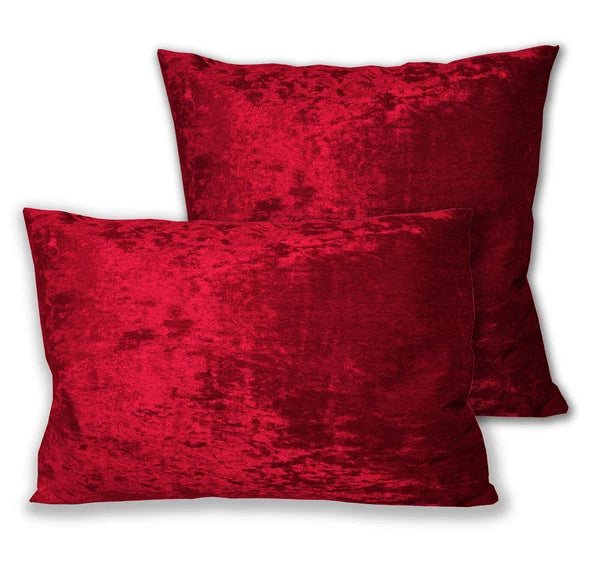 Mv27 B-Red Crushed Velvet Sofa Seat Patio Bench Box Cushion Bolster Cover/Runner