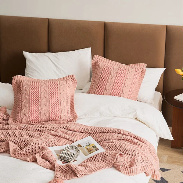 45*45cm Square Knitted Pillowcase Throw Waist Cushion Covers Sofa Bed Home Decor