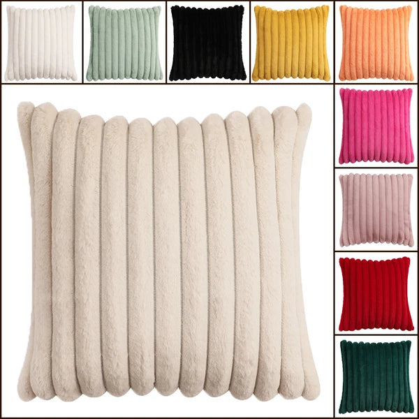 16" 18" 20" 22" 24" Plush Velvet Cushion Cover Sofa Bed Soft Plain Pillow Case