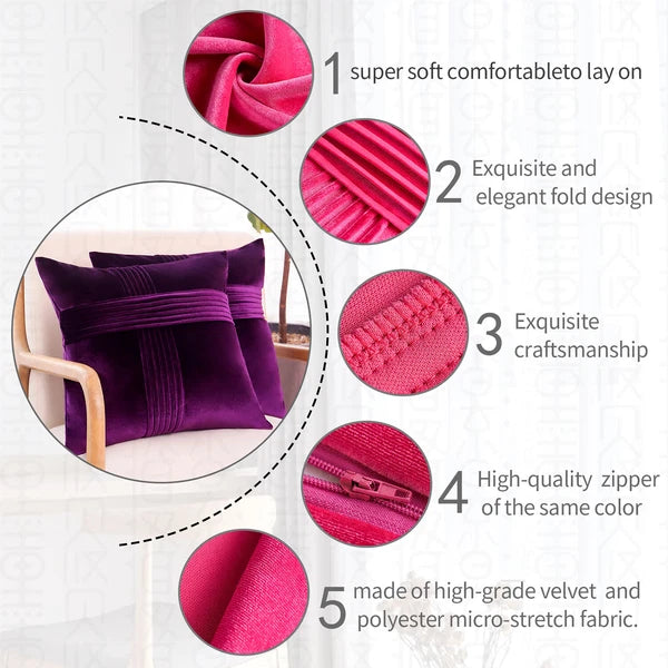 2 PACK Throw Pillow Covers Sofa Decor Velvet Cushion Cases Premium Cushion Cover