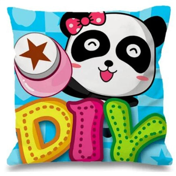 Cushion Cover Baby Bus for Sofa Home Decor Pillowcase Short Plush Bed