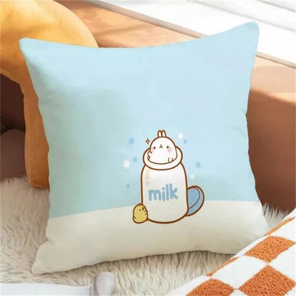 Molang Pillowcases for Cushion Cover Sofa Cushions Fall Car Decoration Anime