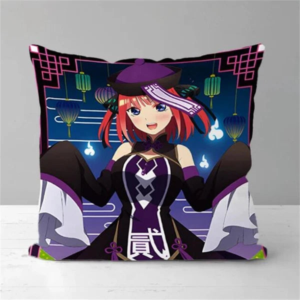 Anime Girl Pillow Covers Decor Sofa Print Quintuplets Short Plush Cushion Cover