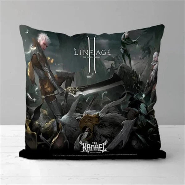 Short Plush Sofa Decor Print Pillow Covers Lineage2 Pillowcases Cushion Cover