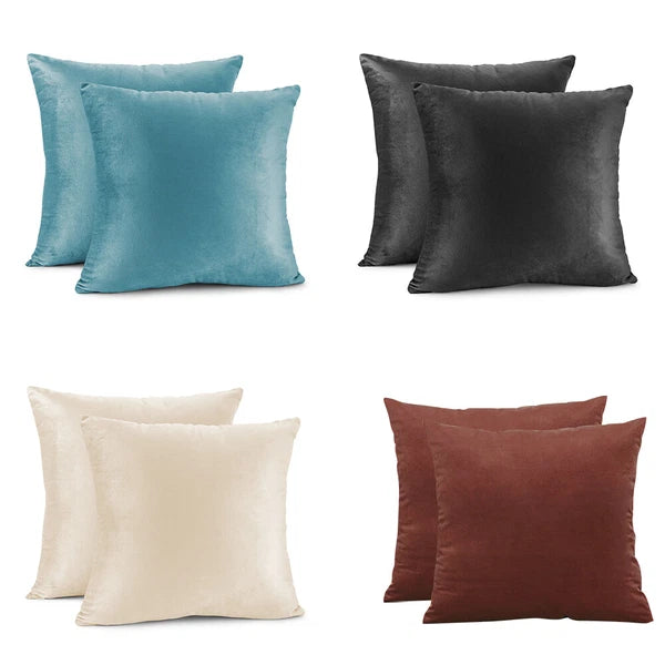 Throw Pillowcases Covers Velvet Cushion Case For Home Sofa Décor Set of 2