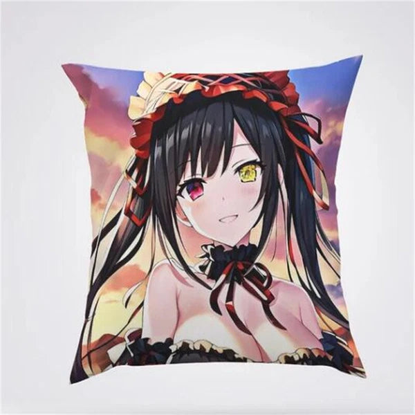 Anime Cartoon Tokisaki Kurumi Print Cushion Cover Sofa Home Decor Pillowcase