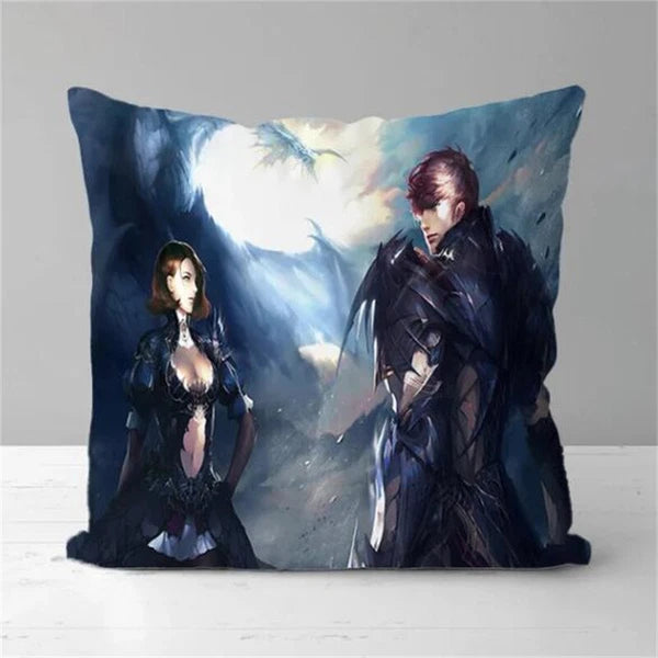 Short Plush Sofa Decor Print Pillow Covers Lineage2 Pillowcases Cushion Cover