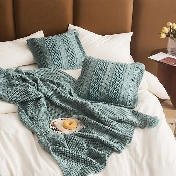 45*45cm Square Knitted Pillowcase Throw Waist Cushion Covers Sofa Bed Home Decor
