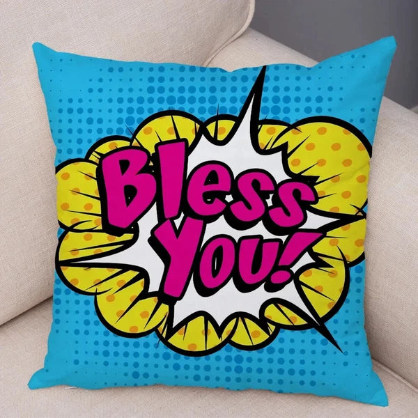 Pop Art Cushion Cover Polyester Cotton Pillowcase Sofa Chair Bed Pillow Cover