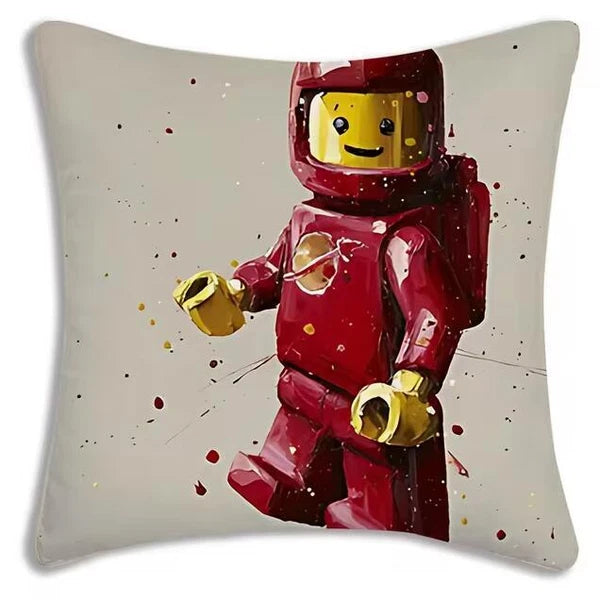 Mona Lisa Legos Pillow Covers Cartoon Sofa Decor Home Print Cute Cushion Cover