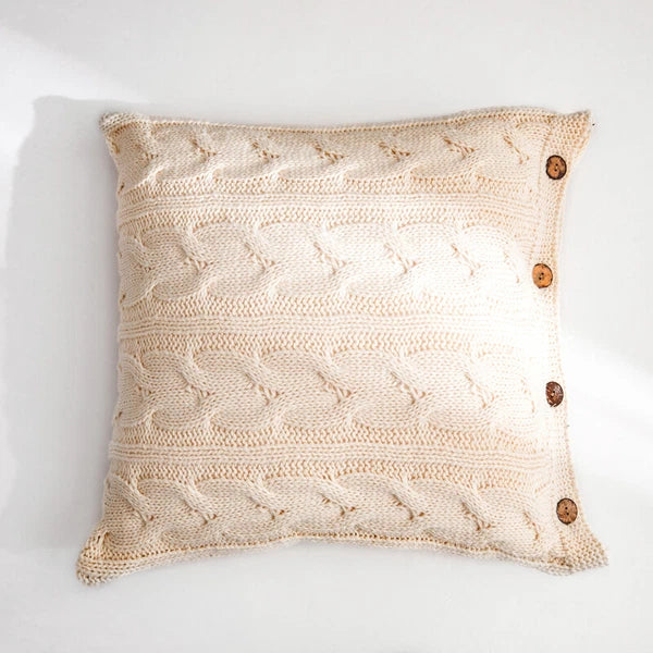 Knitted Cushion Cover Button Pillowcase Pillows Covers Sofa Throw Bed Home Decor