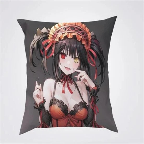 Anime Cartoon Tokisaki Kurumi Print Cushion Cover Sofa Home Decor Pillowcase