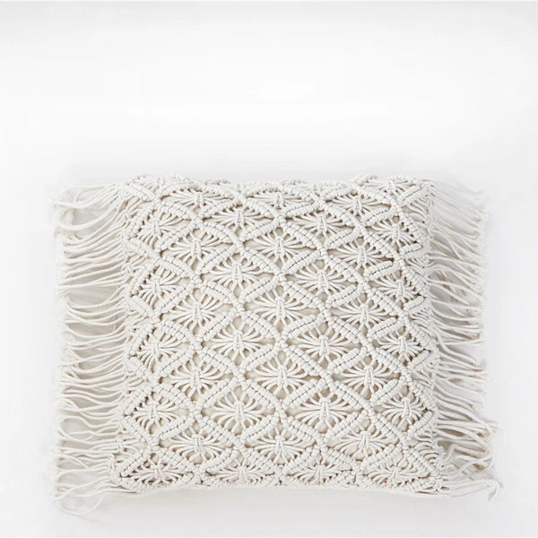 Handmade Woven Pillowcase Sofa Throw Cushion Cover Tassel Pillow Case Bedroom