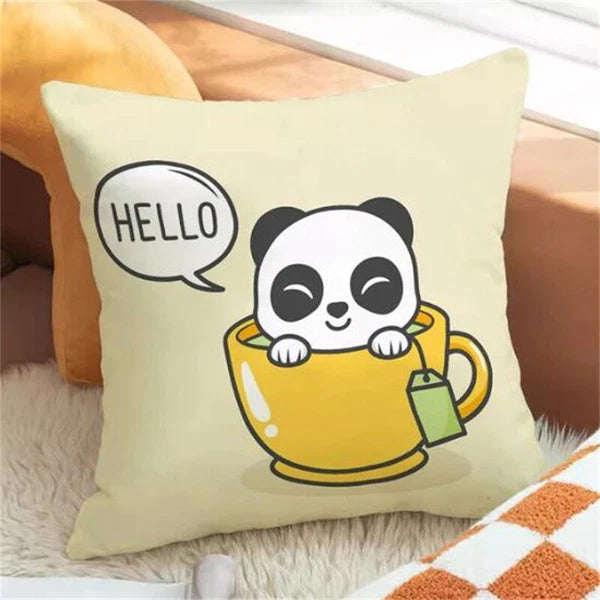 Panda Decorative Decor Short Plush Cushion Cover Pilow Cases Throw Sofa Anime